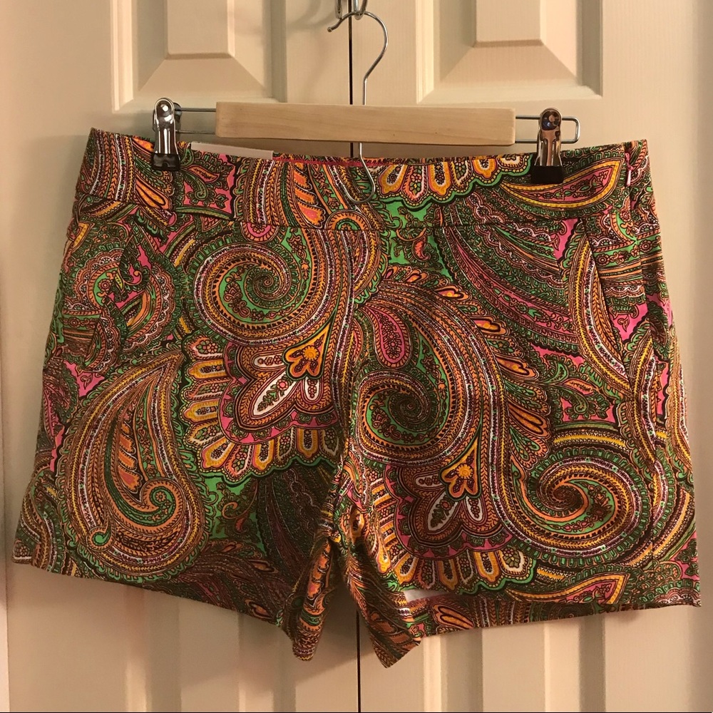 J. Crew Paisley Print Shorts Size 8 NWT
